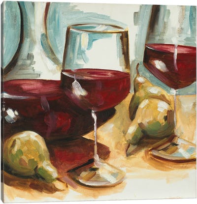 Red Wine and Pears Canvas Art Print