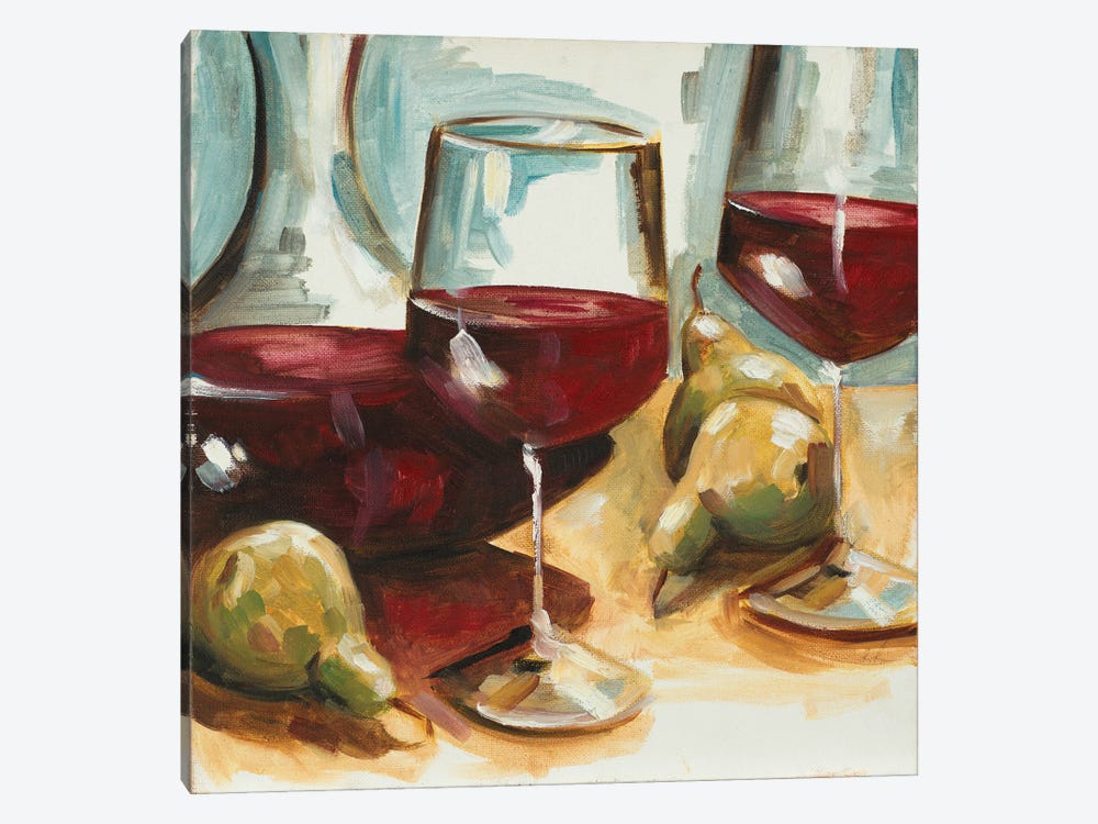Red Wine and Pears by Heather A. French-Roussia 1-piece Canvas Wall Art