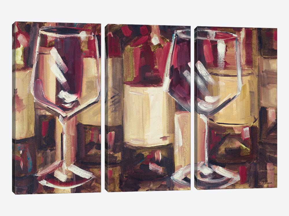 Red Wine with Dinner by Heather A. French-Roussia 3-piece Art Print