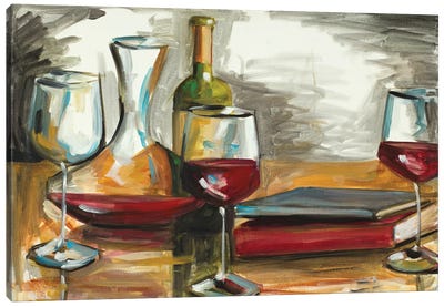 Wine and Books Canvas Art Print