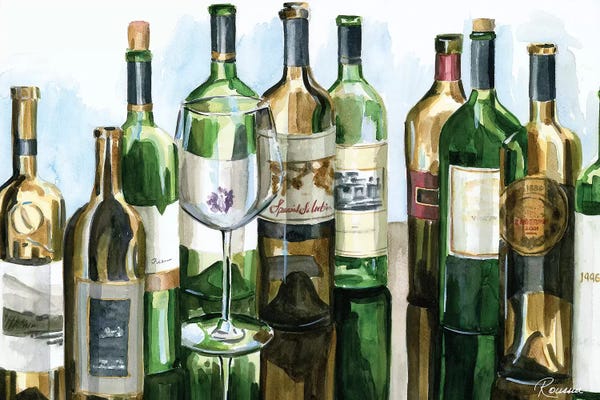 Wine: B&G Bottles I by Heather A. French-Roussia