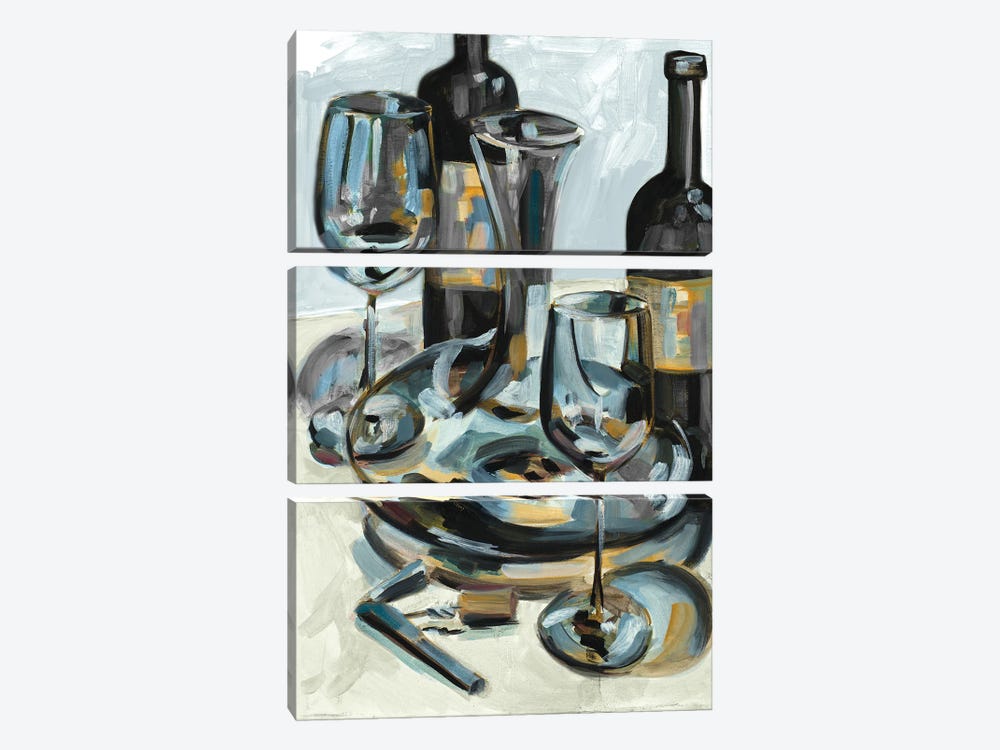Wine with Dinner I by Heather A. French-Roussia 3-piece Canvas Artwork