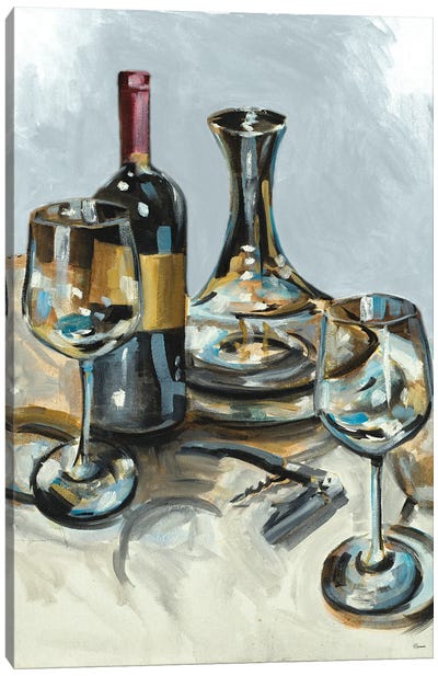 Wine with Dinner II Canvas Art Print - Wine Art