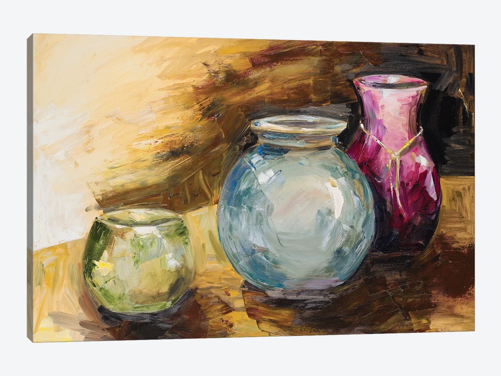 Jeweled Vases by Heather A. French-Roussia 1-piece Canvas Artwork
