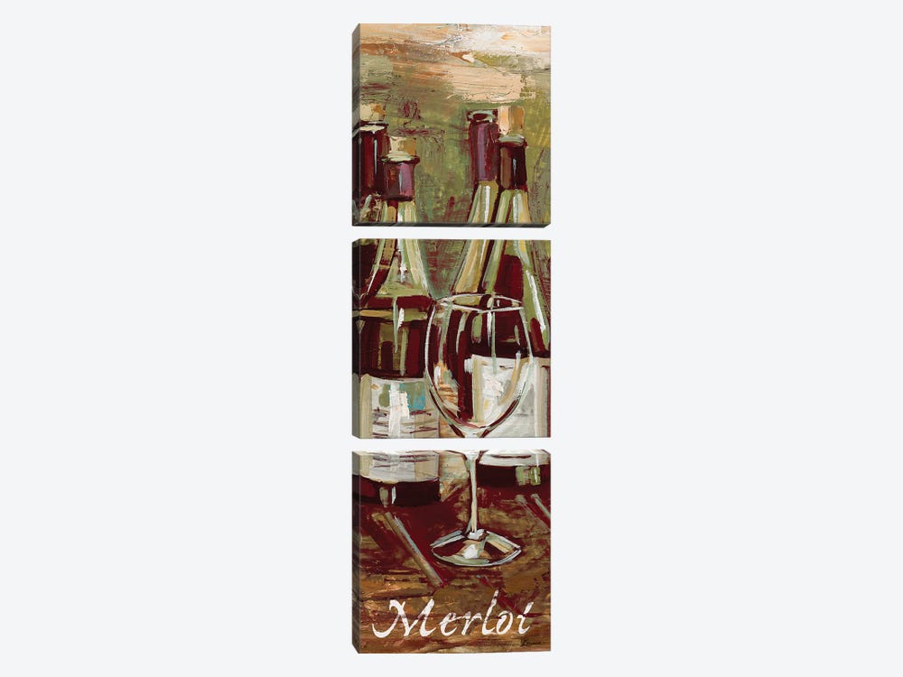Merlot by Heather A. French-Roussia 3-piece Canvas Print