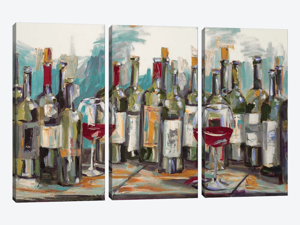 Vino by Heather A. French-Roussia 3-piece Canvas Art Print