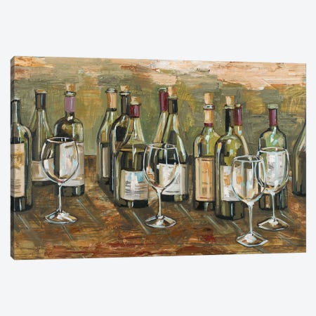 Wine Bar Canvas Print #FRR59} by Heather A. French-Roussia Canvas Artwork