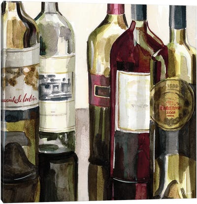 B&G Bottles Square I Canvas Art Print - Food & Drink Still Life