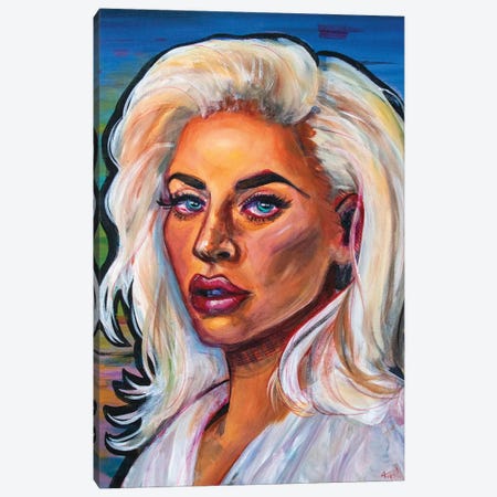 Lady Gaga I Canvas Print #FRT10} by Forrest Stuart Canvas Artwork