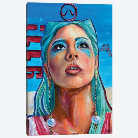 Lady Gaga 911 Canvas Print #FRT19} by Forrest Stuart Canvas Artwork