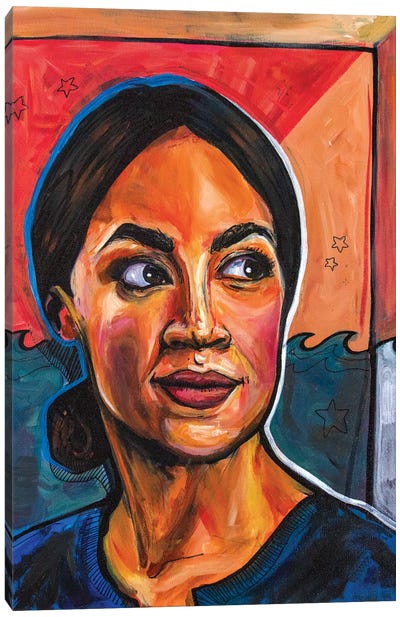 Alexandria Ocasio-Cortez Canvas Art Print - Forrest Stuart