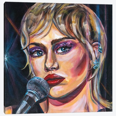 Miley Cyrus Canvas Print #FRT24} by Forrest Stuart Canvas Wall Art