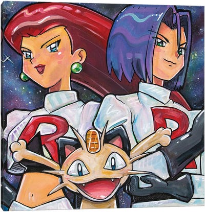 Team Rocket Canvas Art Print - Anime & Manga Characters