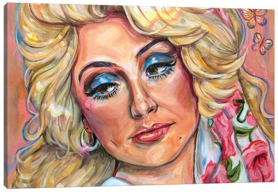 Dolly Parton Canvas Art Print - Vintage & Retro Bedroom Art