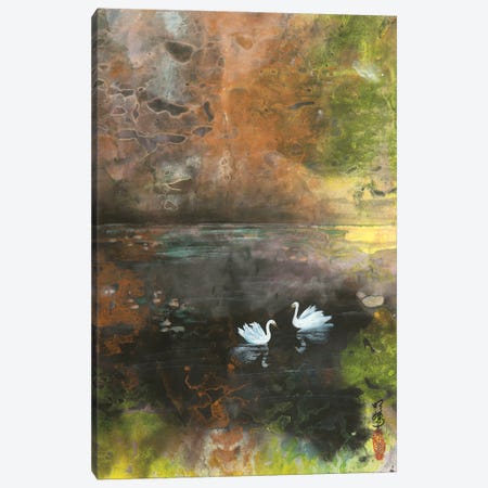 Swan Lake Canvas Print #FRZ20} by Ming Franz Canvas Art Print