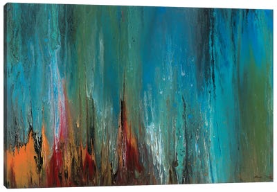 Sound Of The Water Canvas Art Print - Teal Art