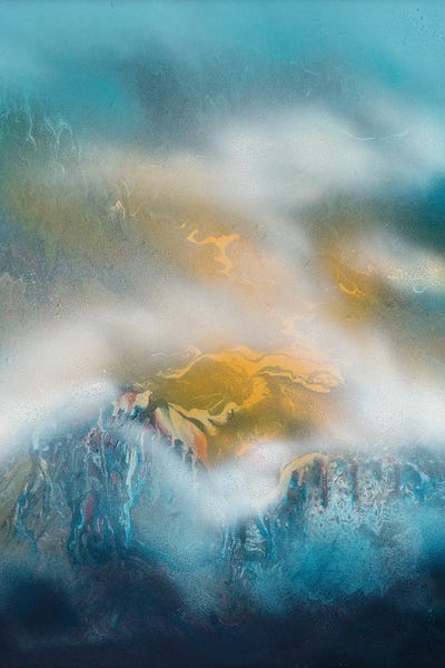 Ming Franz - Acrylic Wall Art: Turquoise In The Fog by Ming Franz