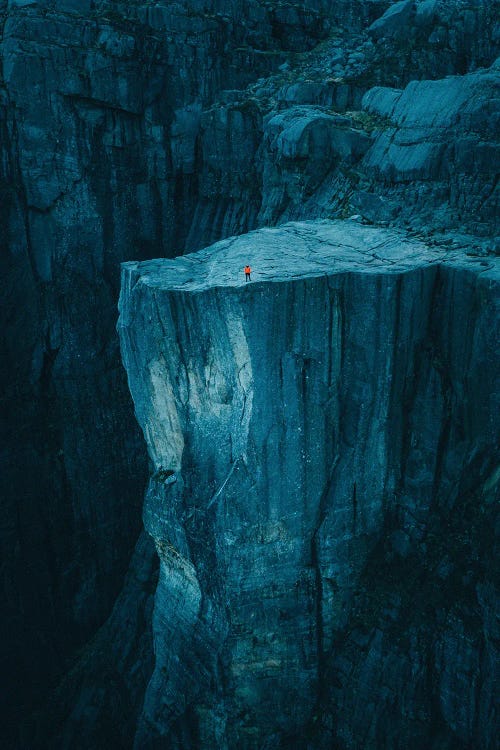 Alone At The Pulpit Rock by Steffen Fossbakk wall art