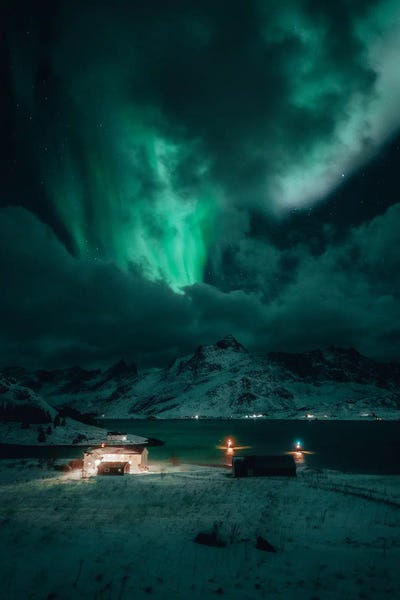 Stormy Aurora In Lofoten by Steffen Fossbakk framed wall art