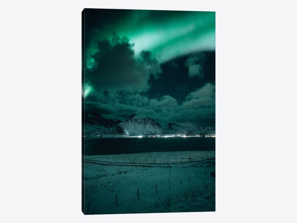Stormy Aurora In Lofoten II by Steffen Fossbakk 1-piece Canvas Art Print