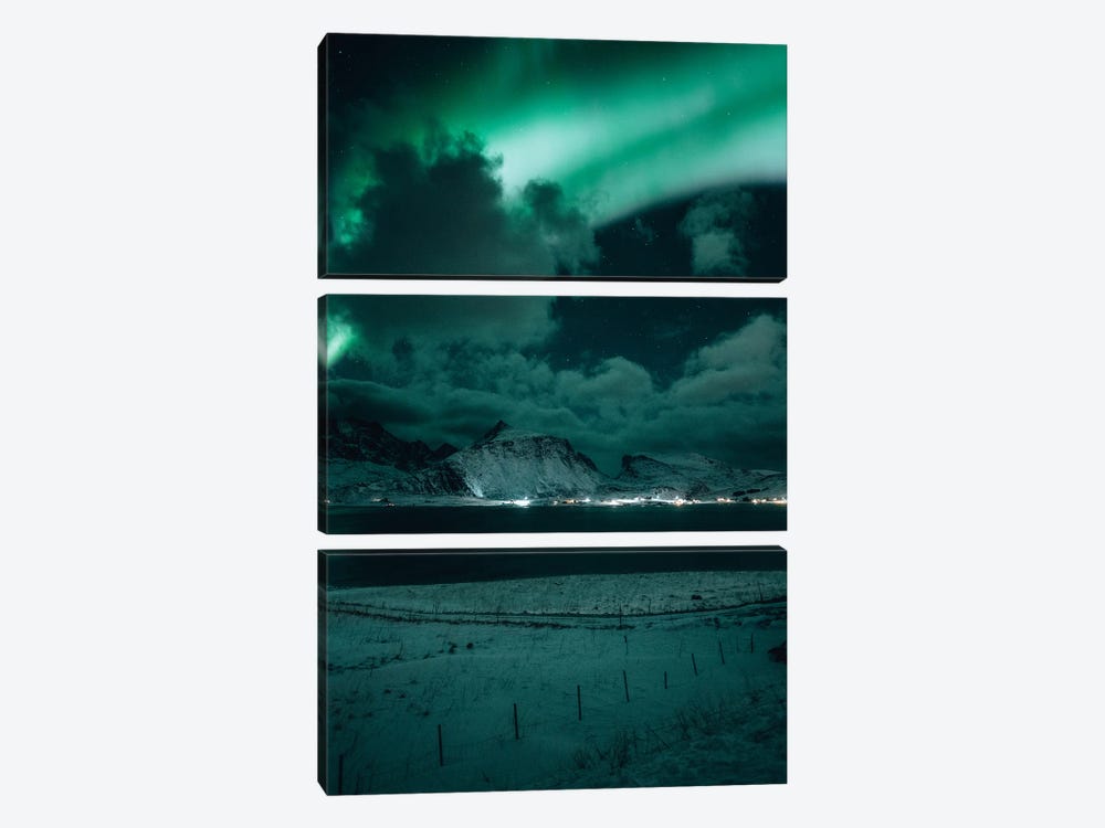 Stormy Aurora In Lofoten II by Steffen Fossbakk 3-piece Art Print