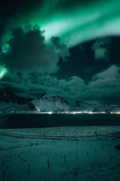 Aurora Borealis: Stormy Aurora In Lofoten II by Steffen Fossbakk