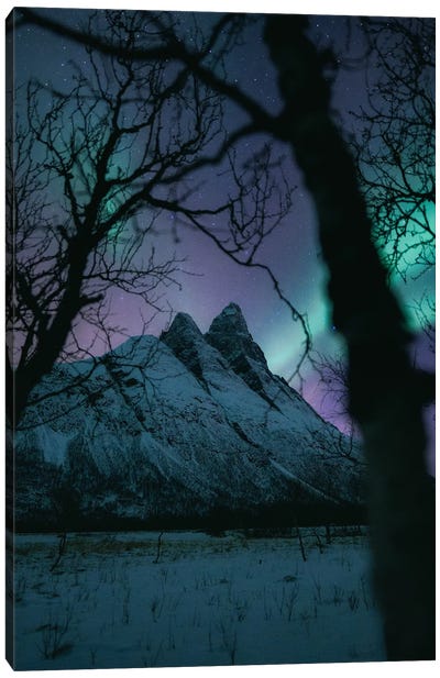 Framed Otertind - Aurora Canvas Art Print - Norway Art