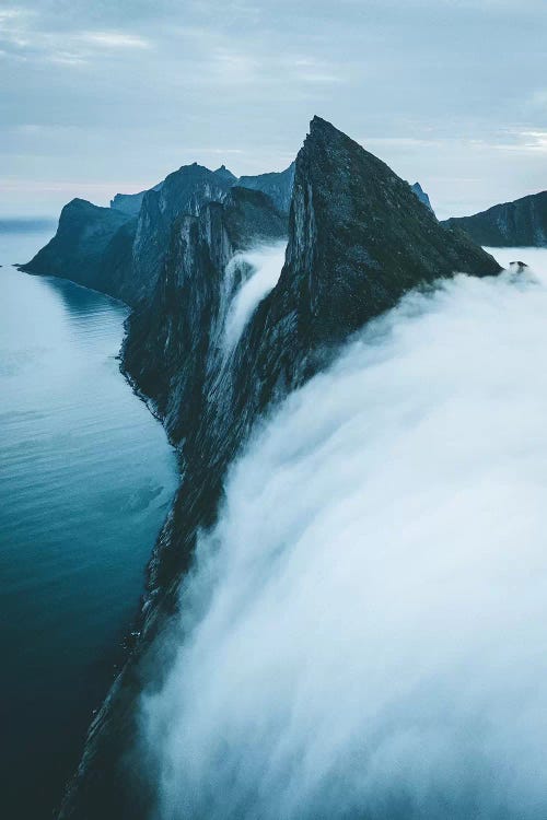 Fog Falls Of Senja island, Norway by Steffen Fossbakk wall art
