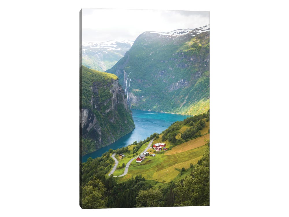 Geiranger Fjord, Norvège par Steffen Fossbakk cadre enveloppé toile 12x18  illustration