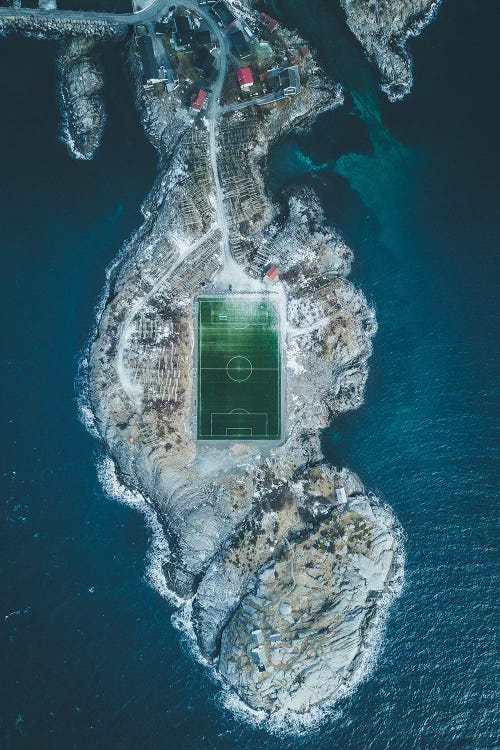 Henningsvær Football Field, Lofoten, Norway by Steffen Fossbakk wall art