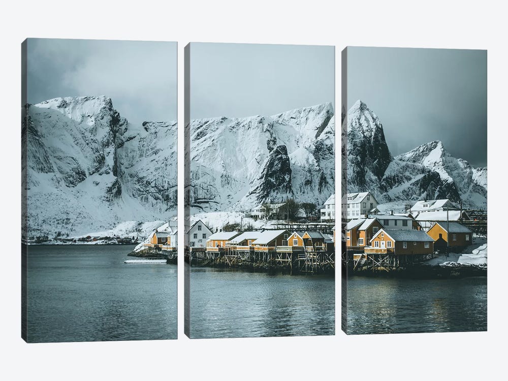 Sakrisøy Fishing Village, Lofoten islands, Norway by Steffen Fossbakk 3-piece Canvas Art
