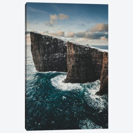 Slave Cliffs, Faroe Islands Canvas Print #FSB53} by Steffen Fossbakk Art Print