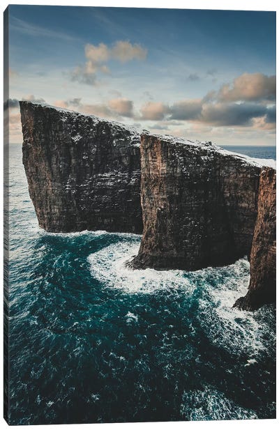 Slave Cliffs, Faroe Islands Canvas Art Print - Denmark Art