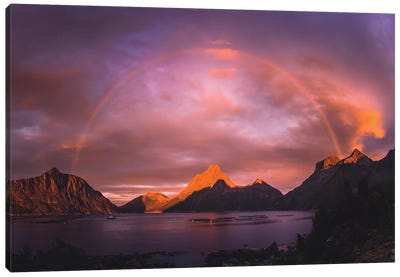 Sunset Rainbows, Senja Canvas Art Print - Norway Art