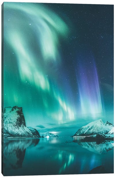 Bergsbotn, Senja, Norway Canvas Art Print - Aurora Borealis Art