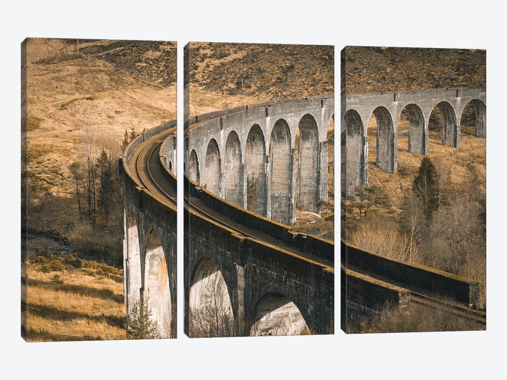 The Train Bridge Of Harry Potter by Florian Schleinig 3-piece Canvas Art Print