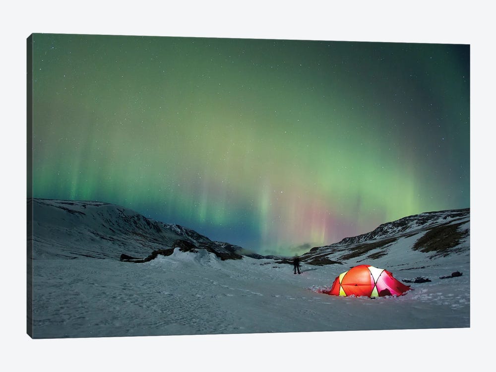 Northern Light Over Campsite In The Norwegian Mountains by Floris Smeets 1-piece Canvas Art Print
