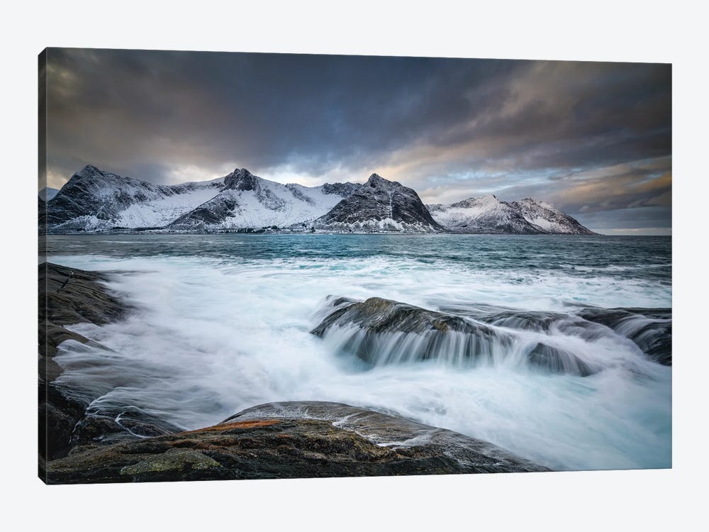 Incoming Waves On The Norwegian Island Senja by Floris Smeets 1-piece Canvas Art Print