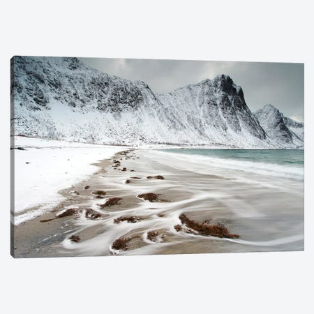 Incoming Tide On Senja After A Snow Storm Canvas Print #FSM62} by Floris Smeets Canvas Art Print