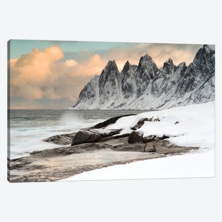 The Coast Of Senja After A Snowstorm Canvas Print #FSM64} by Floris Smeets Canvas Artwork