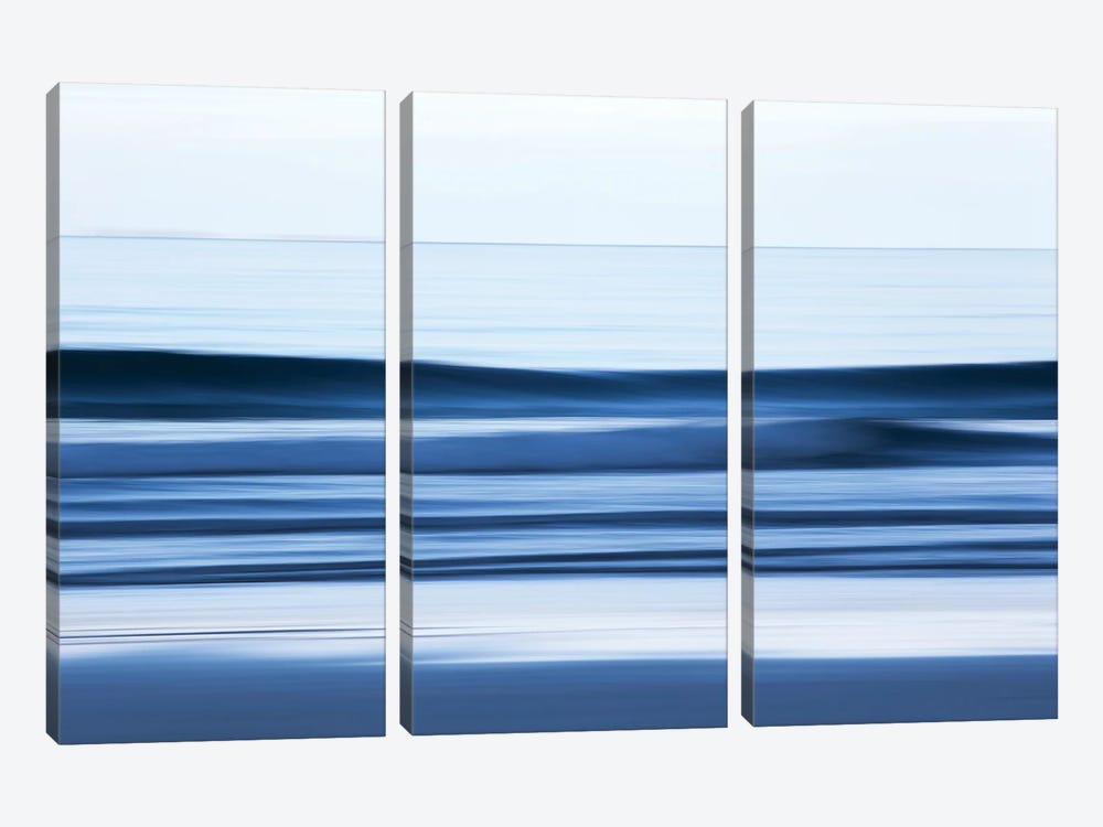 An Abstract Of Incoming Waves On A Beach by Floris Smeets 3-piece Canvas Print