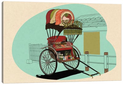 Sushi Express Canvas Art Print - Foodie Cart Collection