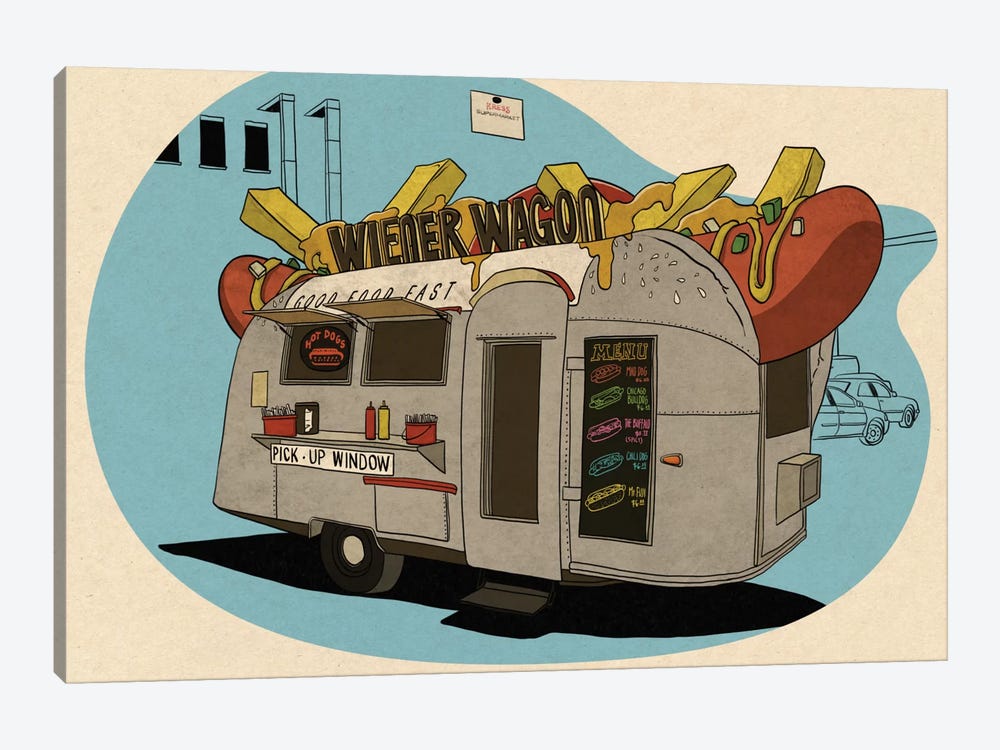 Wiener Wagon by 5by5collective 1-piece Canvas Artwork