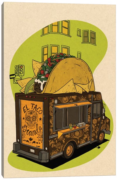 El Taco Grande Canvas Art Print - Foodie Cart Collection