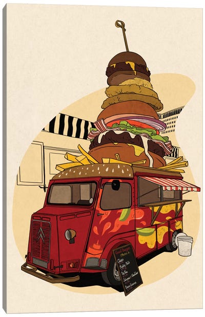 Good Burger Canvas Art Print - Foodie Cart Collection
