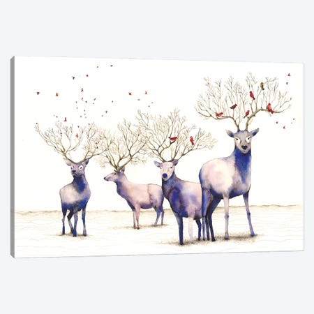 Magical Deer Canvas Print #FVC10} by Flavia Cuddemi Canvas Art