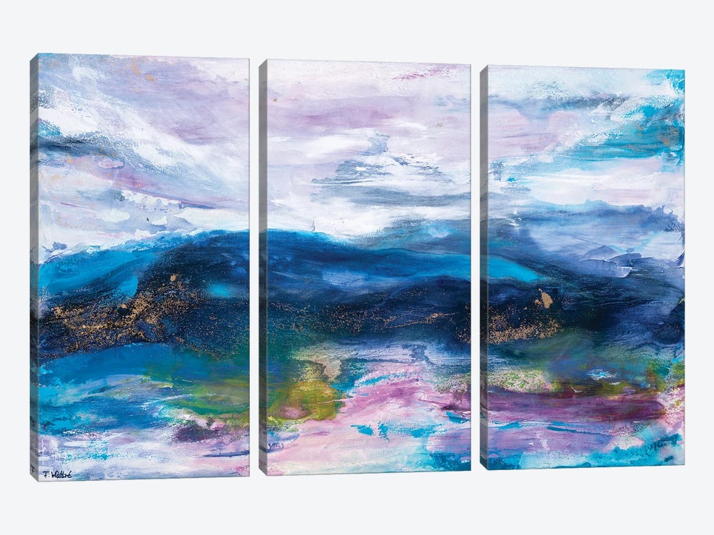 Take Me To The Blue Mountains by Françoise Wattré 3-piece Canvas Art Print