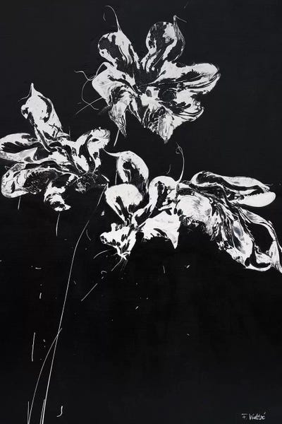 Black & White Abstract Art: Full Moon by Françoise Wattré