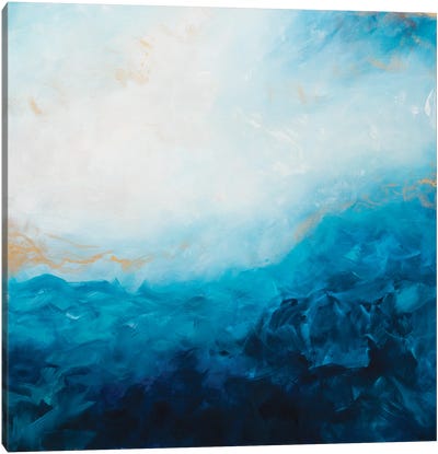 Blue Sea, Golden Sunlight II Canvas Art Print - Françoise Wattré