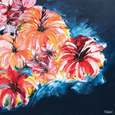 I Bring You Flowers by Françoise Wattré framed canvas print